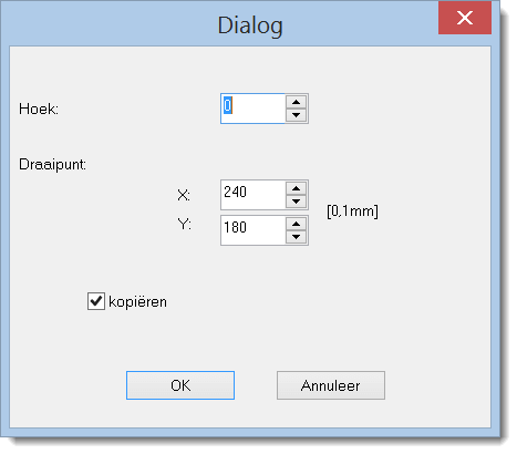 dialoogvenster Object roteren