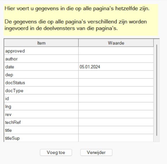 Variabelen instellen